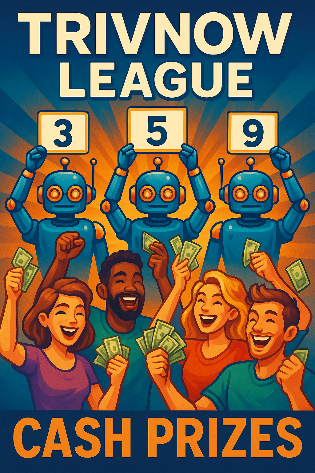 Trivnow League trophy with monthly cash prizes