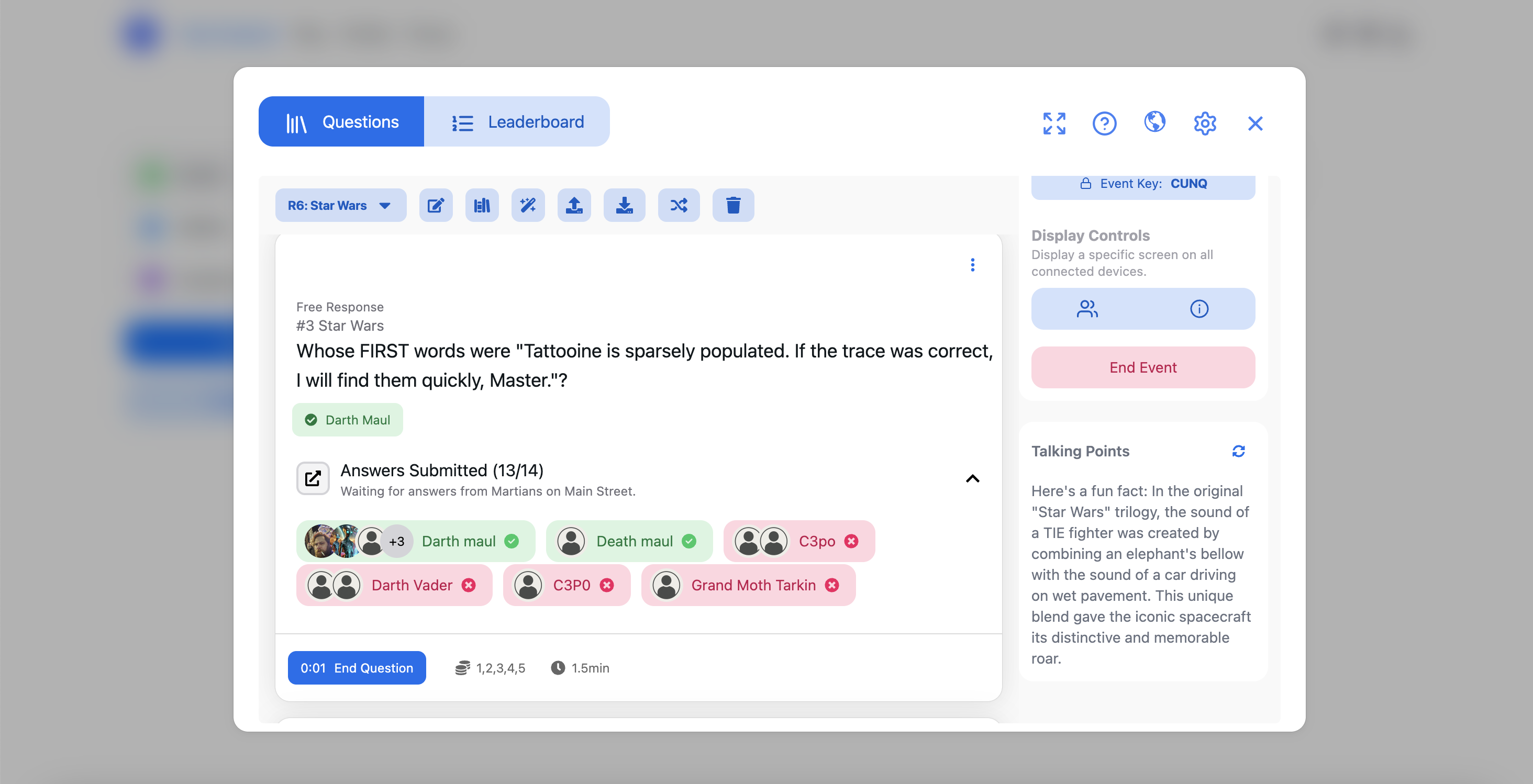 Trivnow host dashboard
