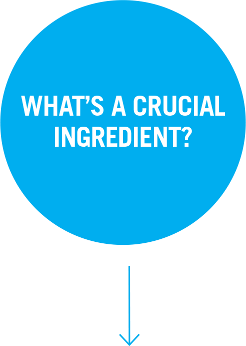 What's a crucial ingredient? What's a crucial ingredient?