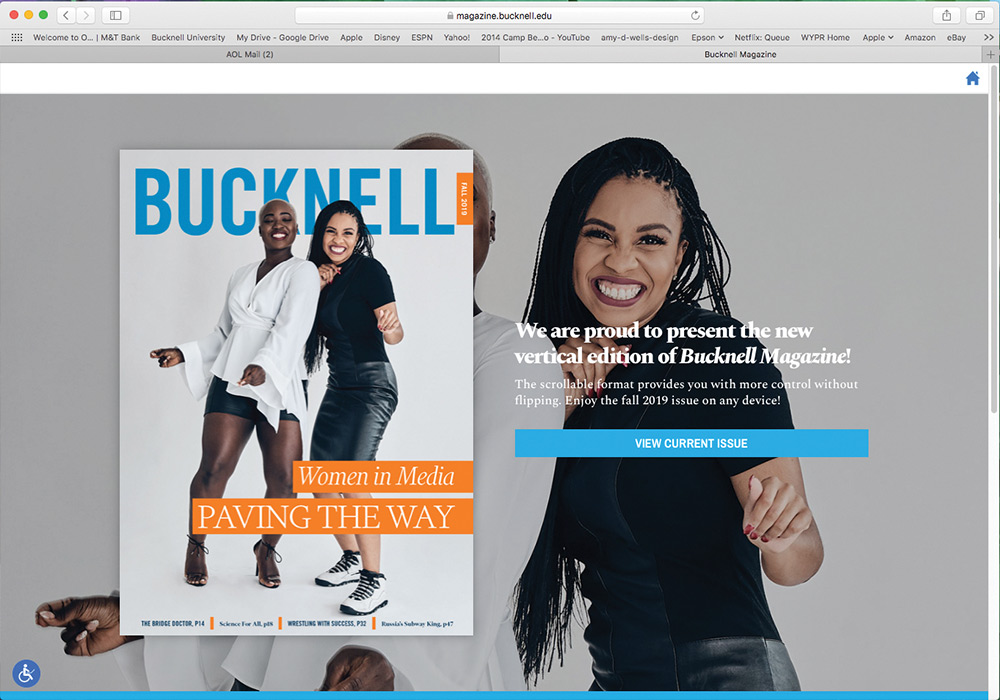Bucknell digital magazine landing page Bucknell digital magazine