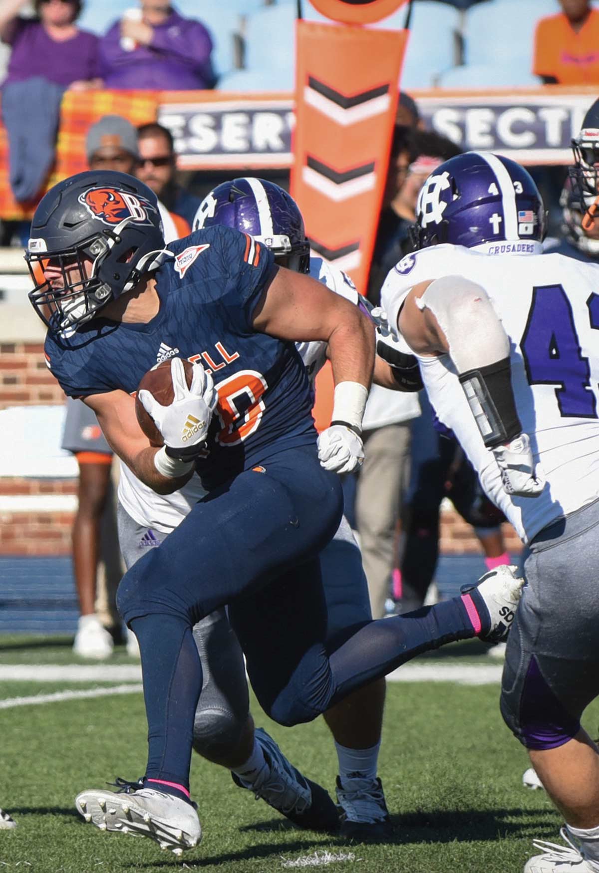 Student athlete showing his skills on the field