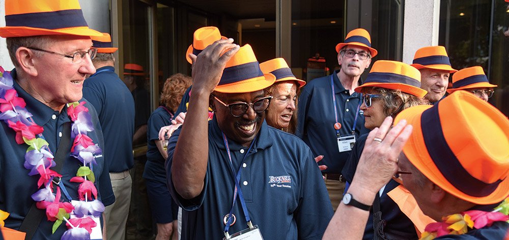 A tip of the orange hat went to the 50-year Reunion class. A tip of the orange hat went to the 50-year Reunion class.