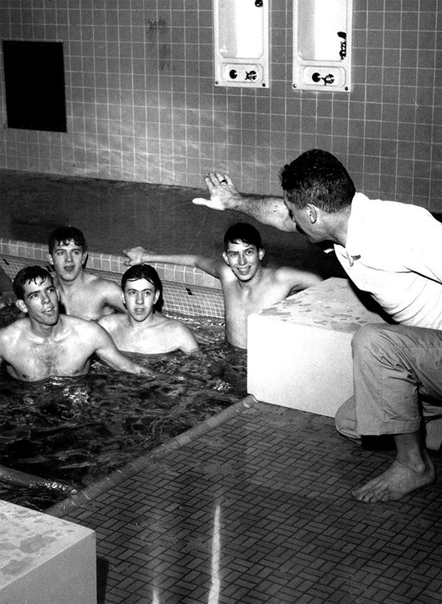 Bucknell Magazine Retro Swimming Coach Bucknell Magazine Retro Swimming Coach Instructing swimmers