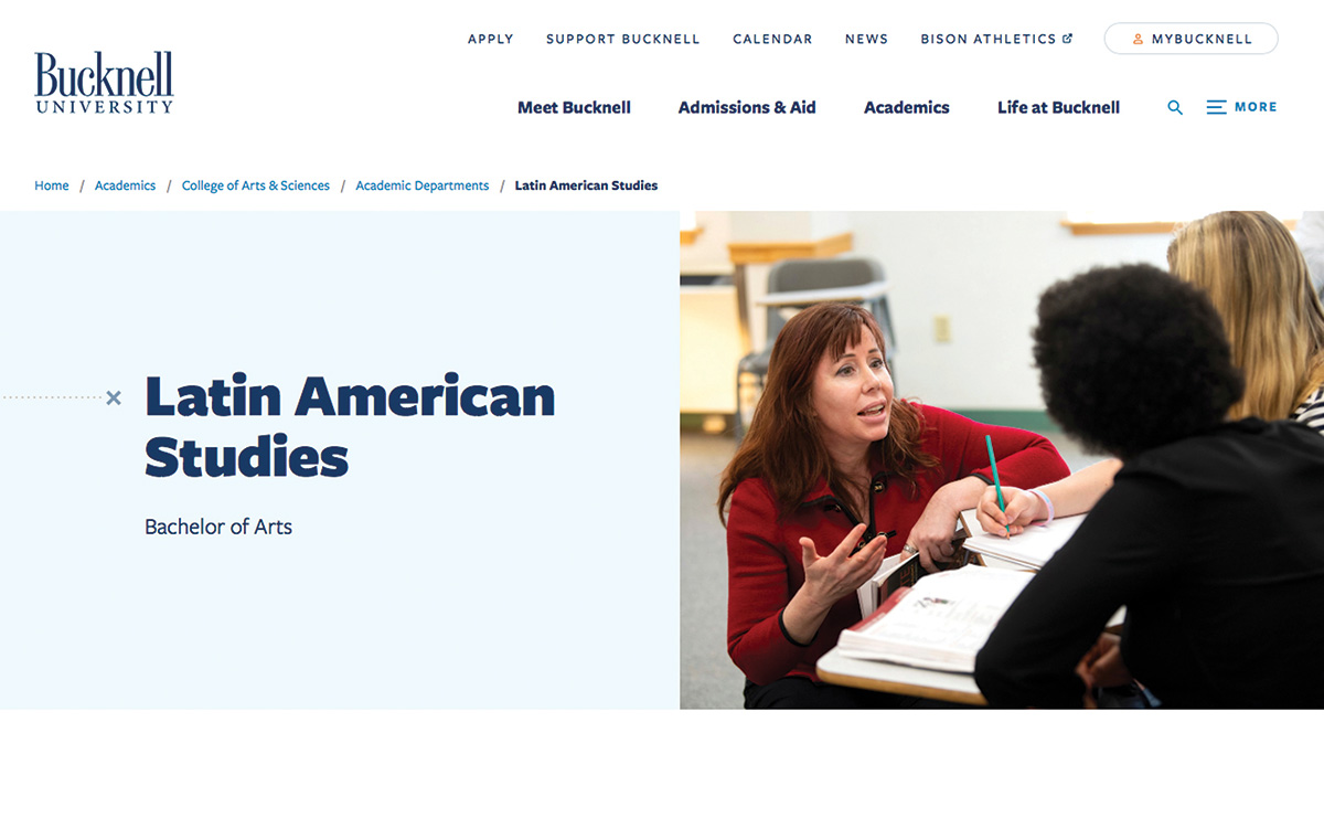A sample academic department page demonstrates the new, clearer top navigation and cleaner, more visually striking design. A sample academic department page demonstrates the new, clearer top navigation and cleaner, more visually striking design.