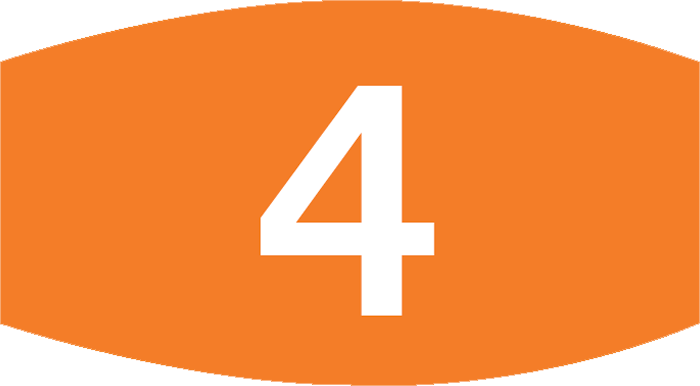 4 the number four in an orange block
