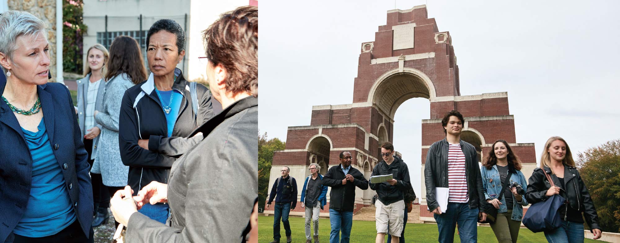 members of the research team walking members of the research team walking and exploring Europe