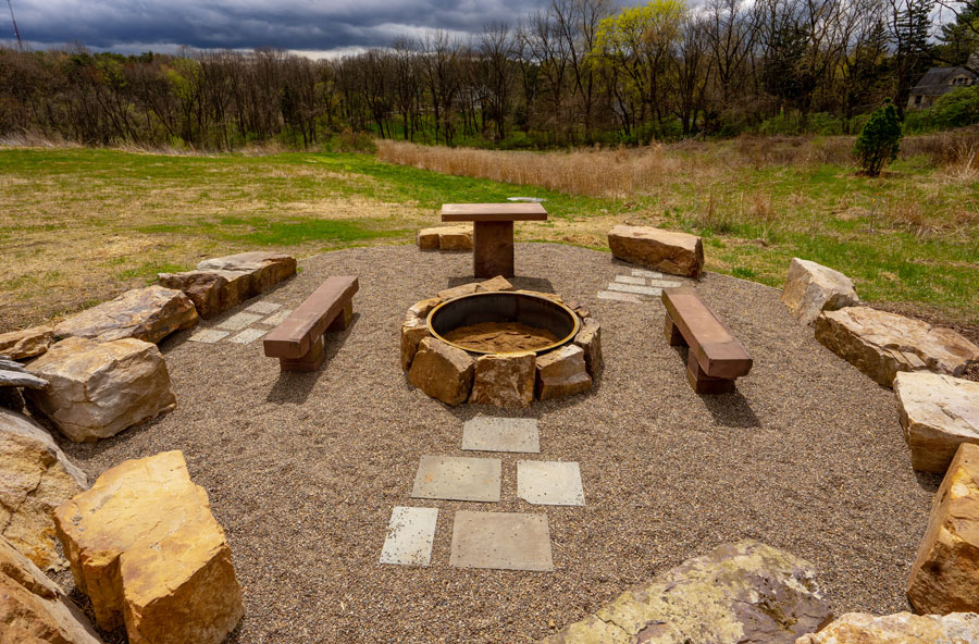The senior class tribute was a fire pit fire pit
