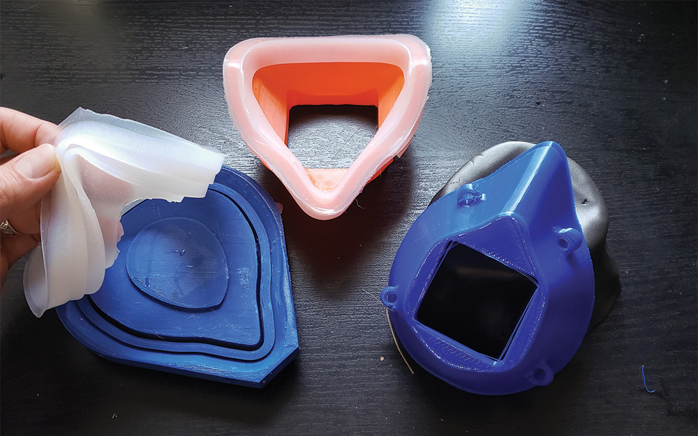 Rachel Michael and Professor Eric Kennedy worked on a reusable N95 respirator mask. Rachel Michael ’20 and Professor Eric Kennedy worked on a reusable N95 respirator mask.