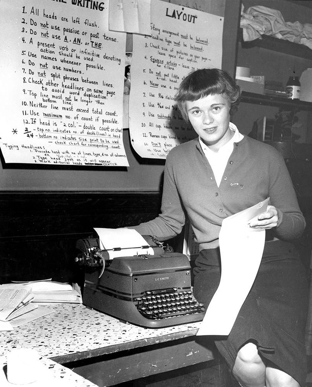 Vintage photograph of a woman for Witty Winners Vintage photograph of a woman by a type writer