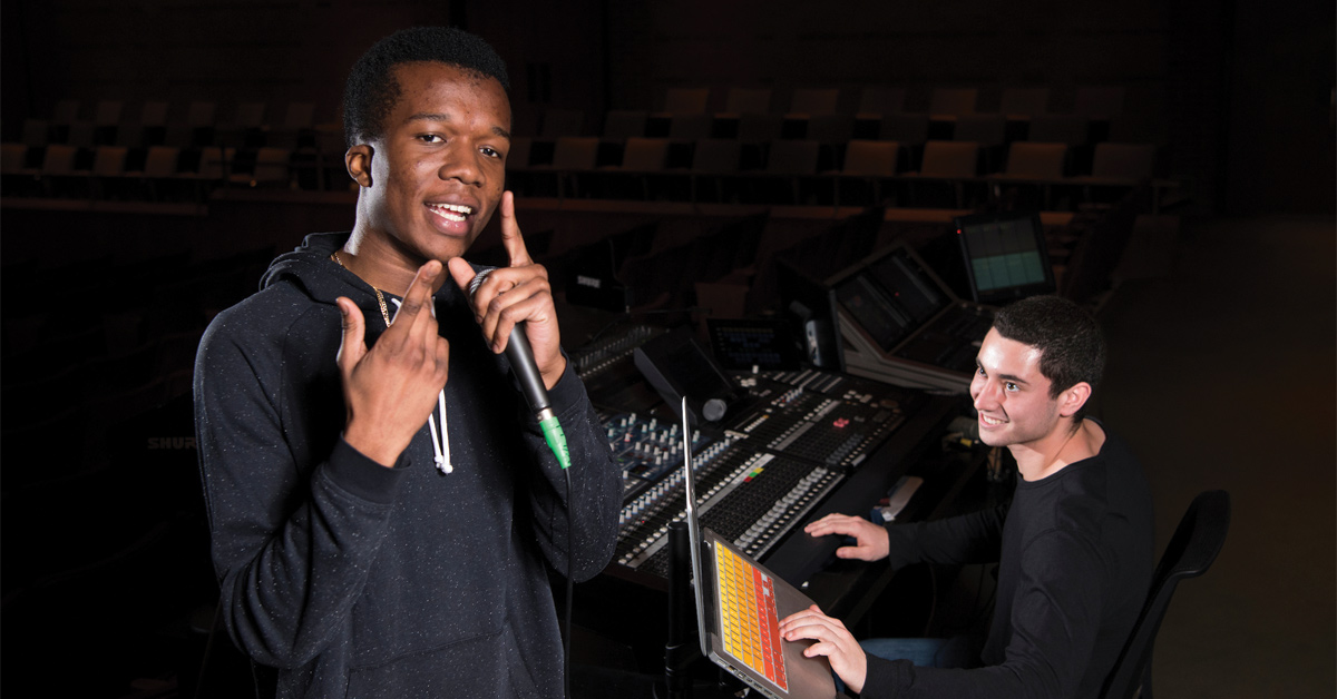 Miles LeAndre ’21 (left) and Caleb Krohn ’20 Miles LeAndre ’21 (left) and Caleb Krohn ’20 have taken a creative leap with Bison Records