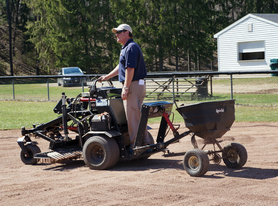 Grant McKnight has furnished dirt for 22 pro baseball fields Grant McKnight working on a field