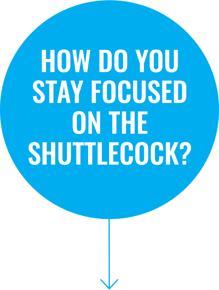How do you stay focused on the shuttlecock? Question 2: How do you stay focused on the shuttlecock?