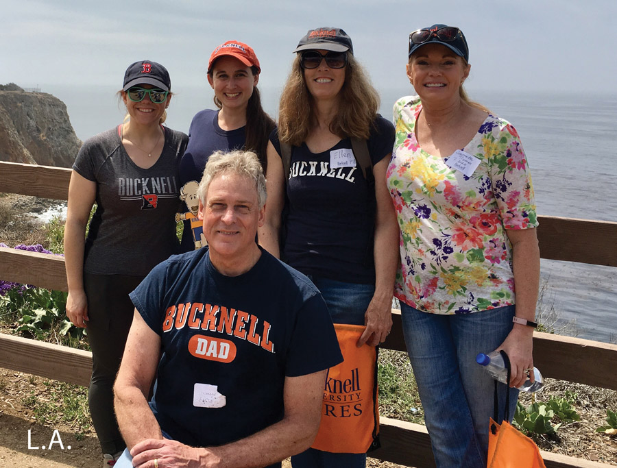 Great Time at the Ocean Five Bucknellians posing in front of the ocean