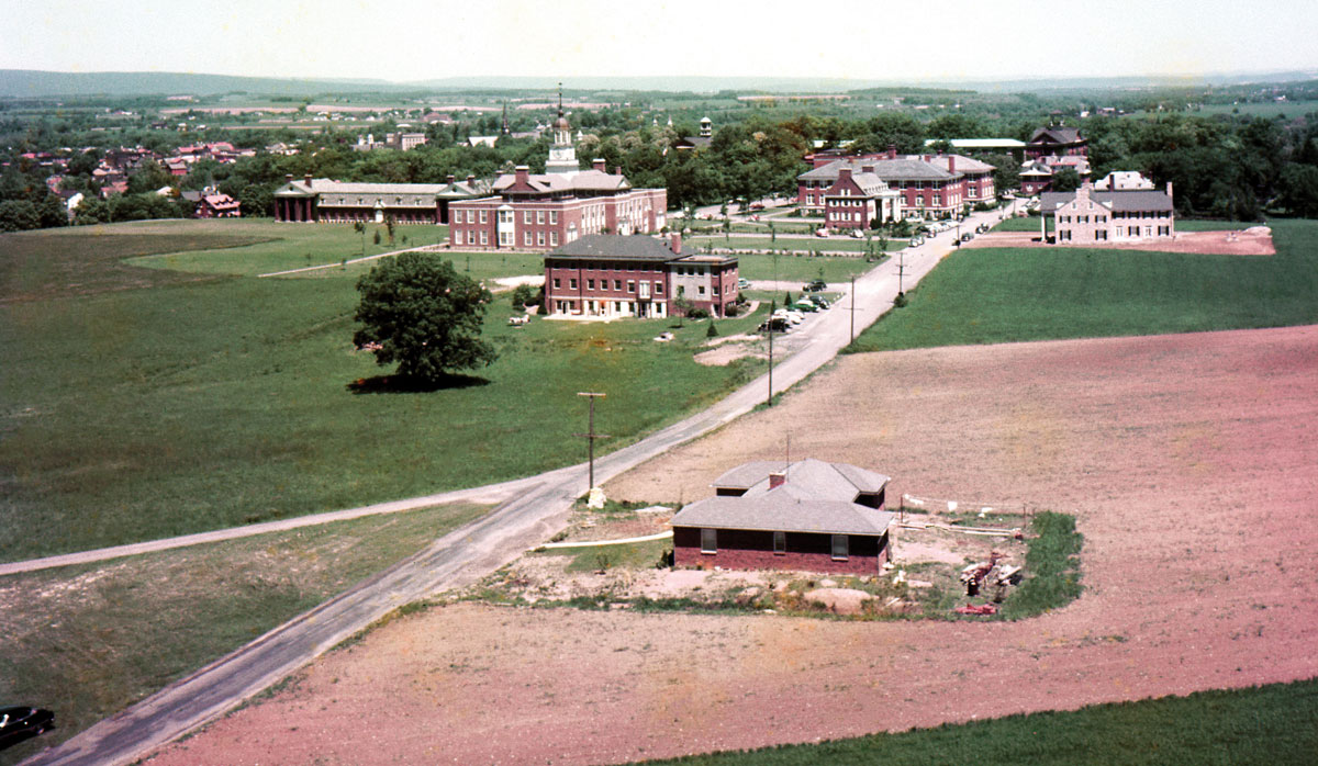 Norman Weber scampered up the water tower to take this aerial view of campus