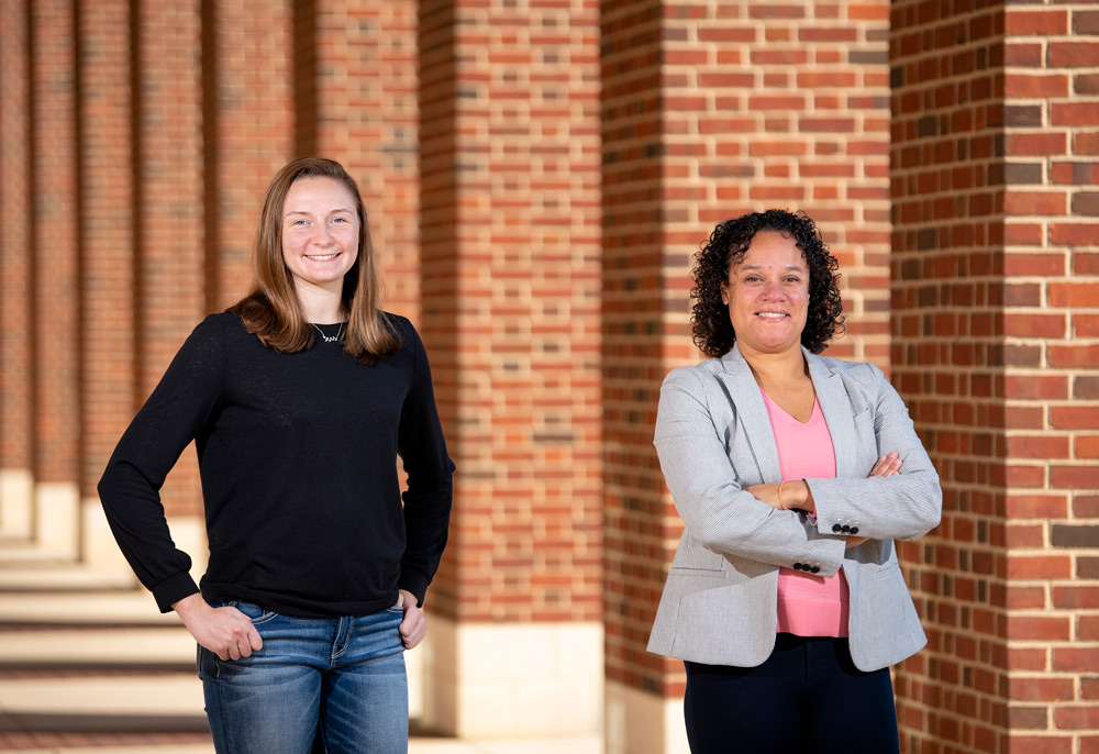 Abby Kapp ’21 (left), pictured with Maisha Kelly Abby Kapp ’21 (left), pictured with Maisha Kelly on campus