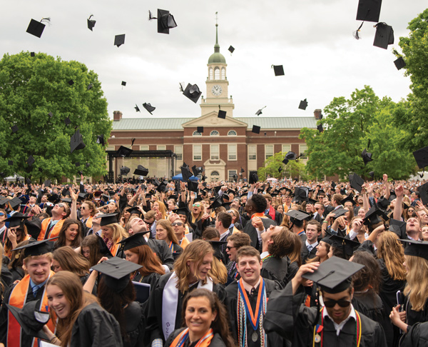 Students tossing graduation caps Students tossing graduation caps in front of Bucknell university