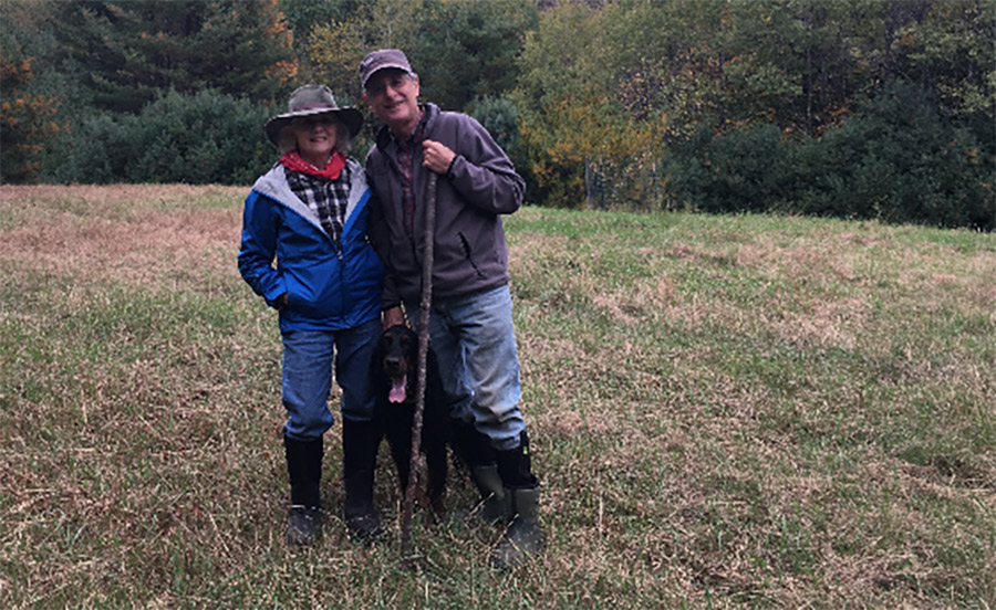 Peter and Anne Wagner Silberfarb Peter and Anne Wagner Silberfarb on their land