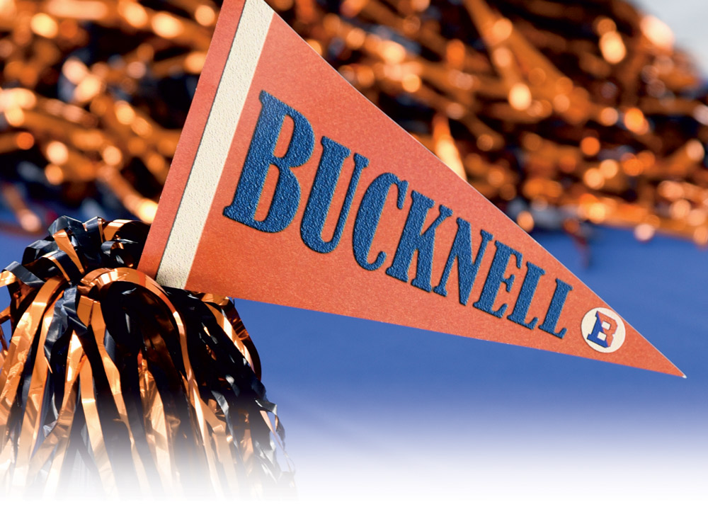 Bucknell Orange pennant with the text Bucknell