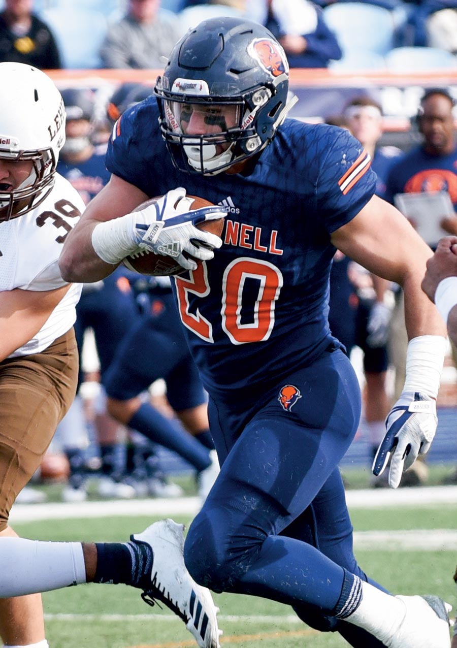 Bucknell Football Bucknell football player running with the ball