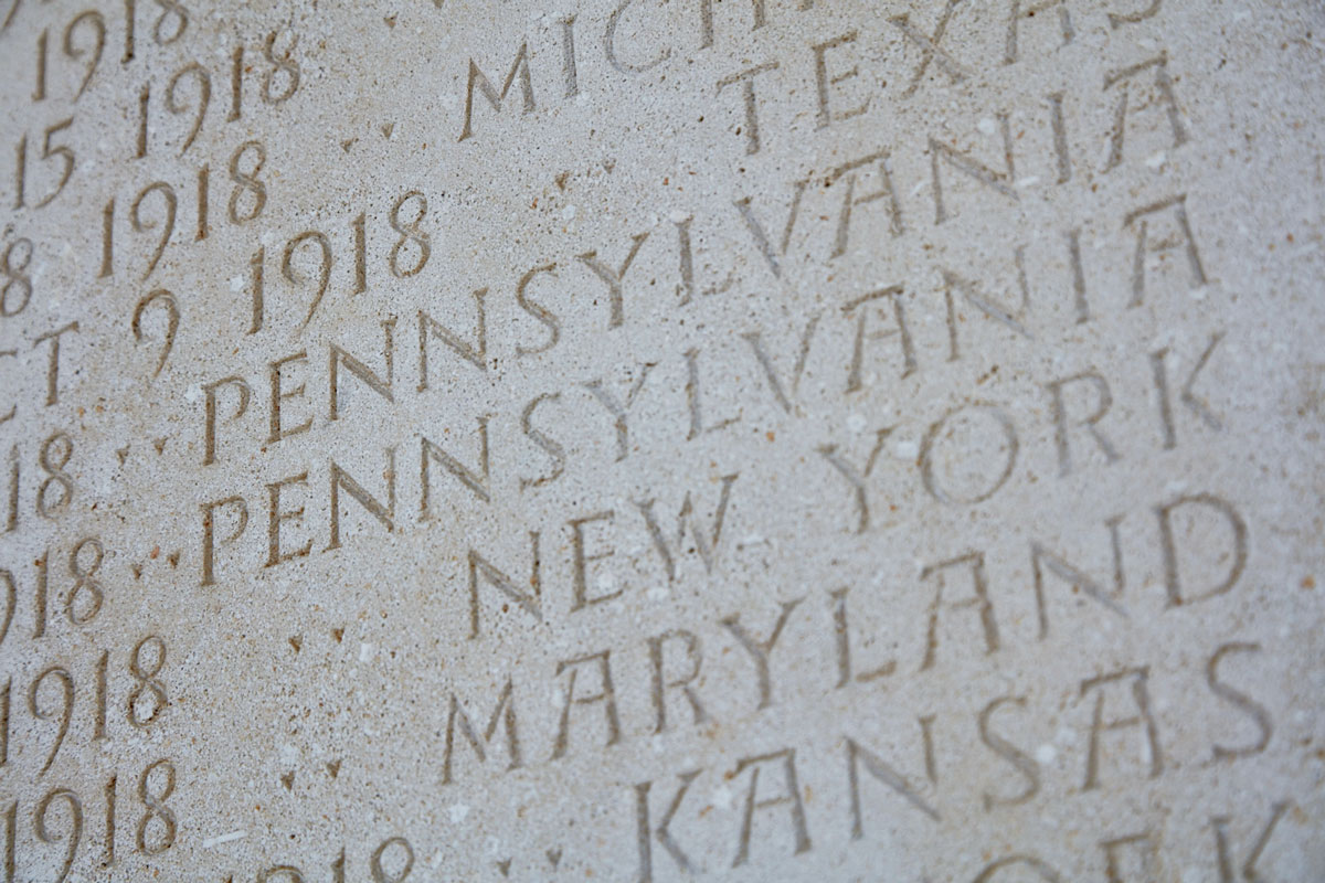 Memorial text Closeup of memorial text