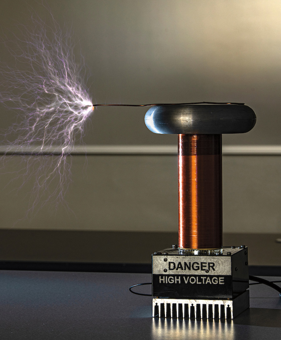Turning sparks into music tesla coil giving off visible electricity