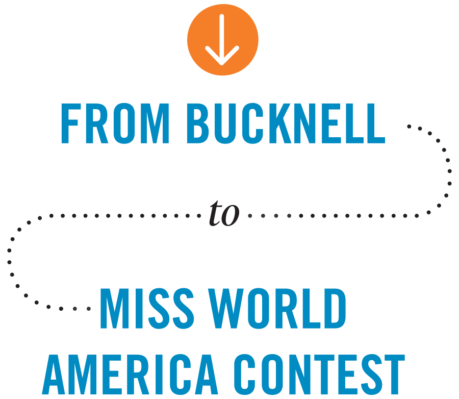 From Bucknell to Miss World America Contest From Bucknell to Miss World America Contest typography