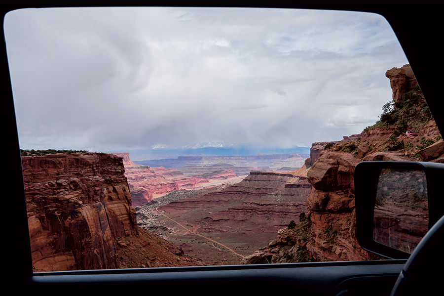 mountain range mountain range view through a car window