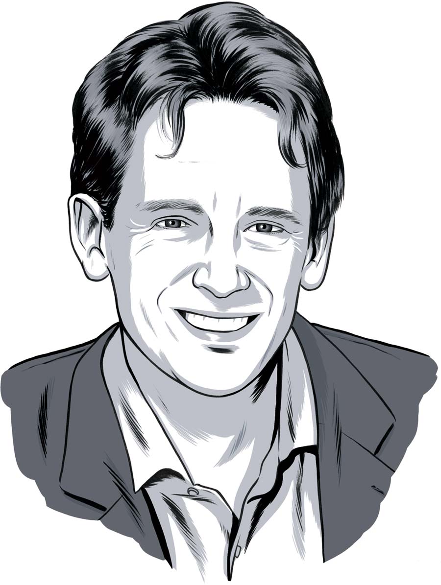 James Mark Shields Portrait illustration of a smiling James Mark Shields in a collared shirt and blazer