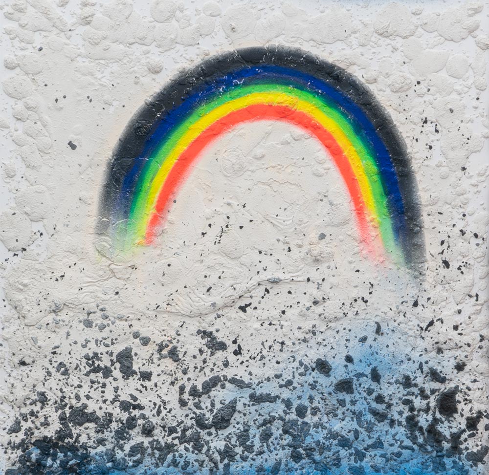 Big Black Rainbow (Heavier Days Ahead) Vaughn Spann, Big Black Rainbow (Heavier Days Ahead), 2019, polymer paint and mixed media on canvas, Private Collection, image courtesy of Half Gallery.