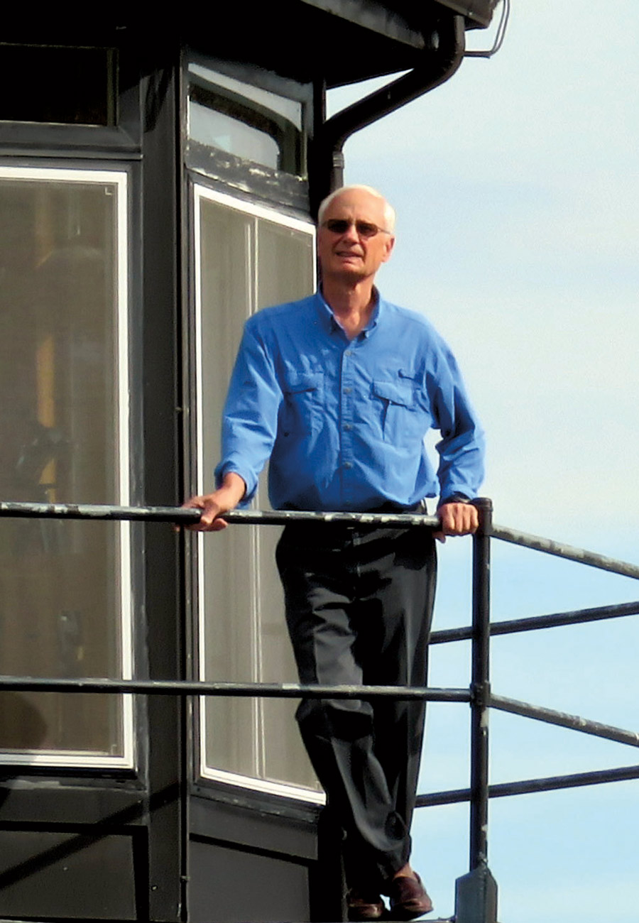 Jeff Marek at the top of his lighthouse
