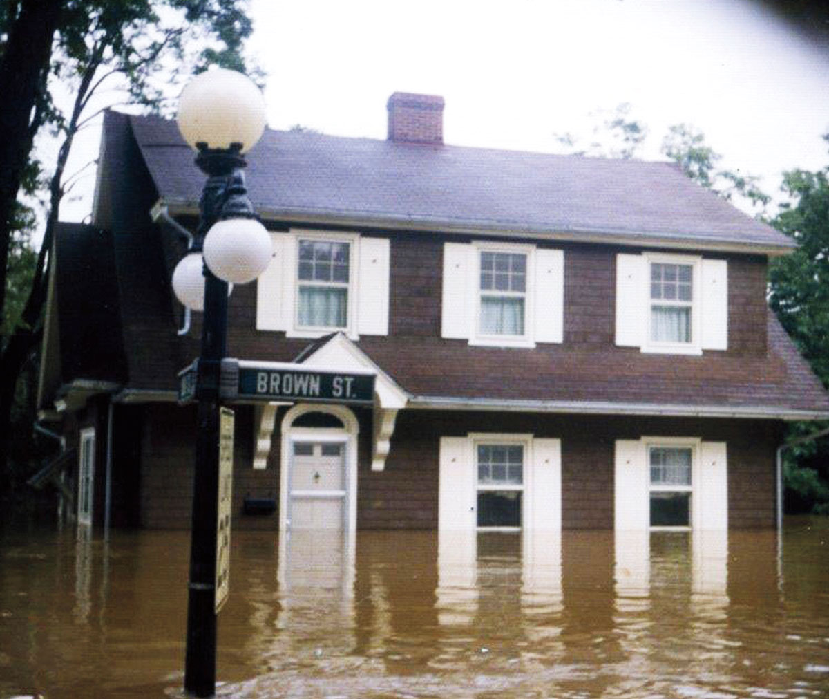 Lewisburg resident Owen Mahon image of flooded Brown Street