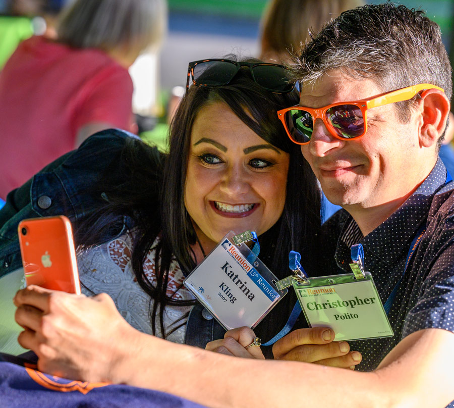 two people taking a selfie at a Bucknell reunion