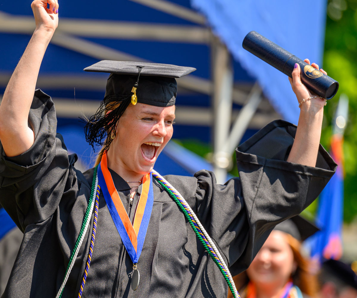 Graduate cheering
