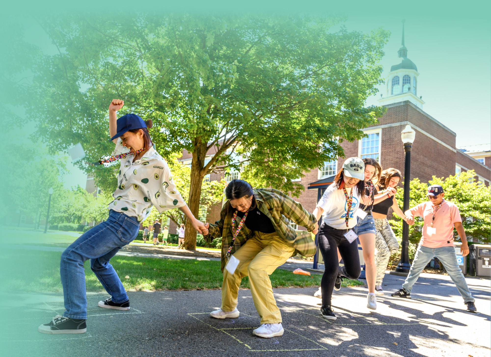 Student having fun on campus