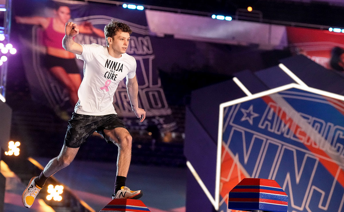 Tyler Behrle on the obstacle course