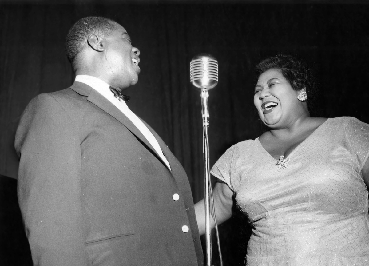 Louis Armstrong and Velma Middleton singing at Bucknell