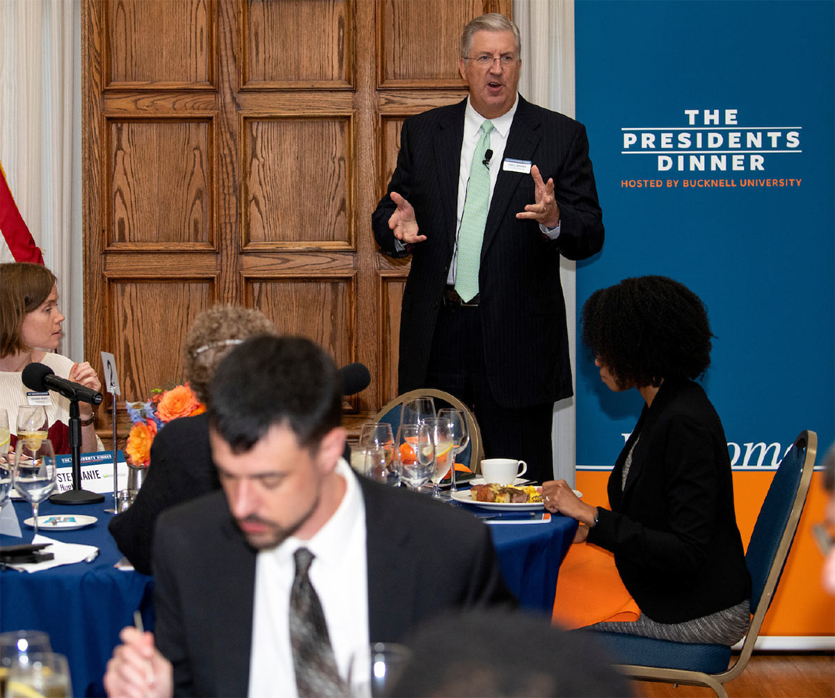 President Bravman moderated a discussion between institution leaders and members of the media.