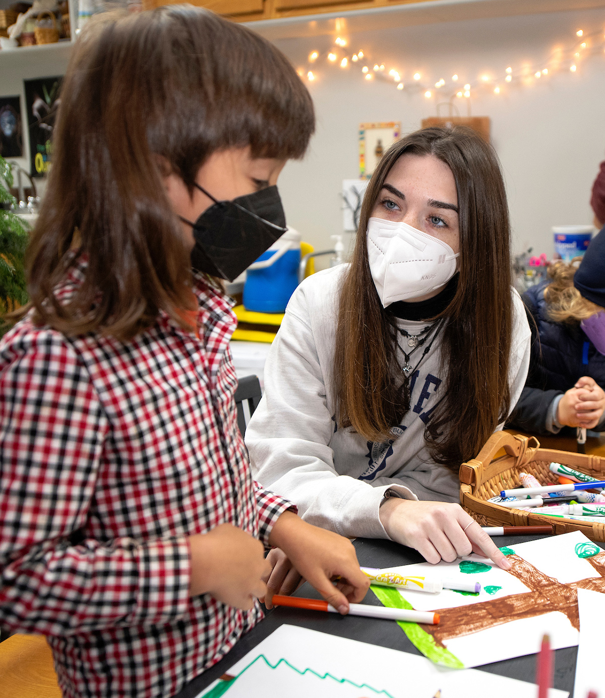 Elle Chrampanis ’24 puts her child-development studies into practice.
