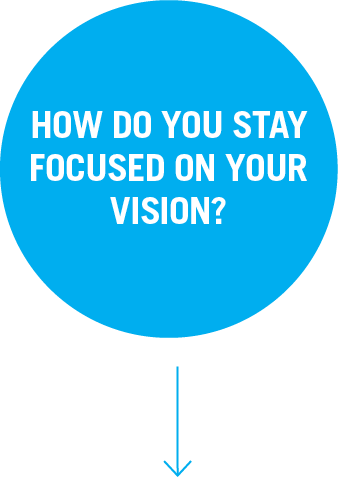 How do you stay focused on your vision?