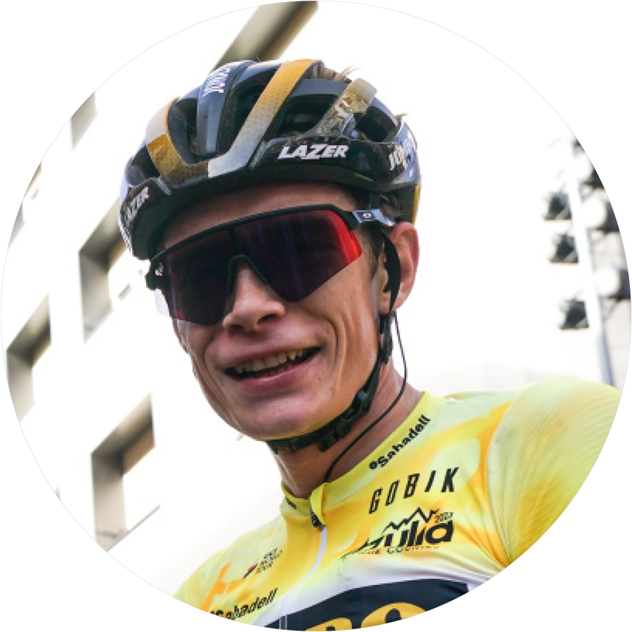 headshot of Jonas Vingegaard wearing his biking gear