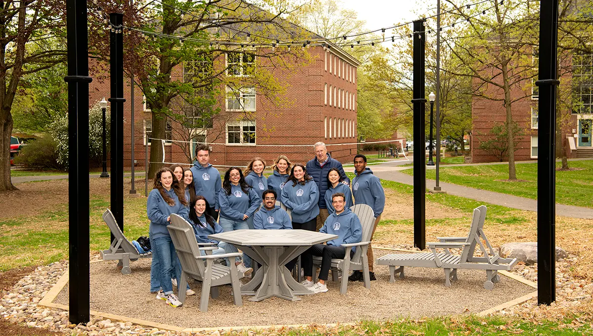 President John Bravman with members of the Class of 2023