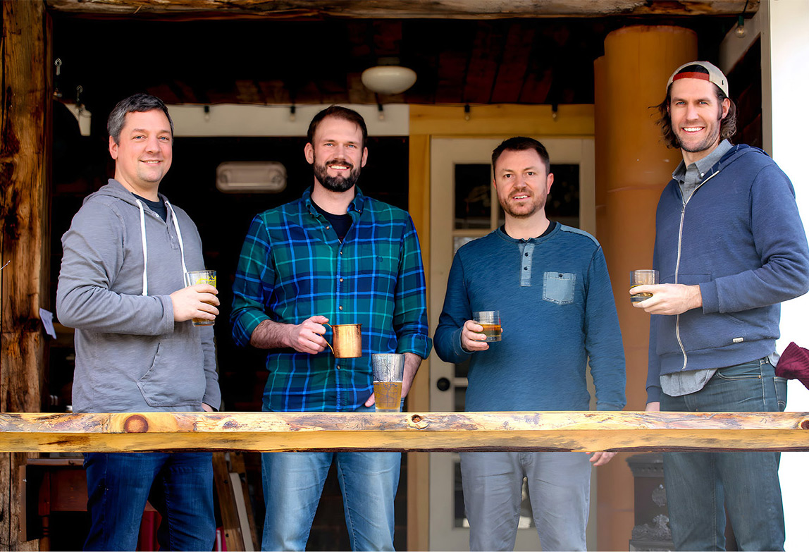Colin Woodworth ’01, Neil Angis ’02, Brian Johnson ’02 and Dave Reddy ’02 (L to R) honed skills and built friendships at Bucknell that are the keystone of Well Told.