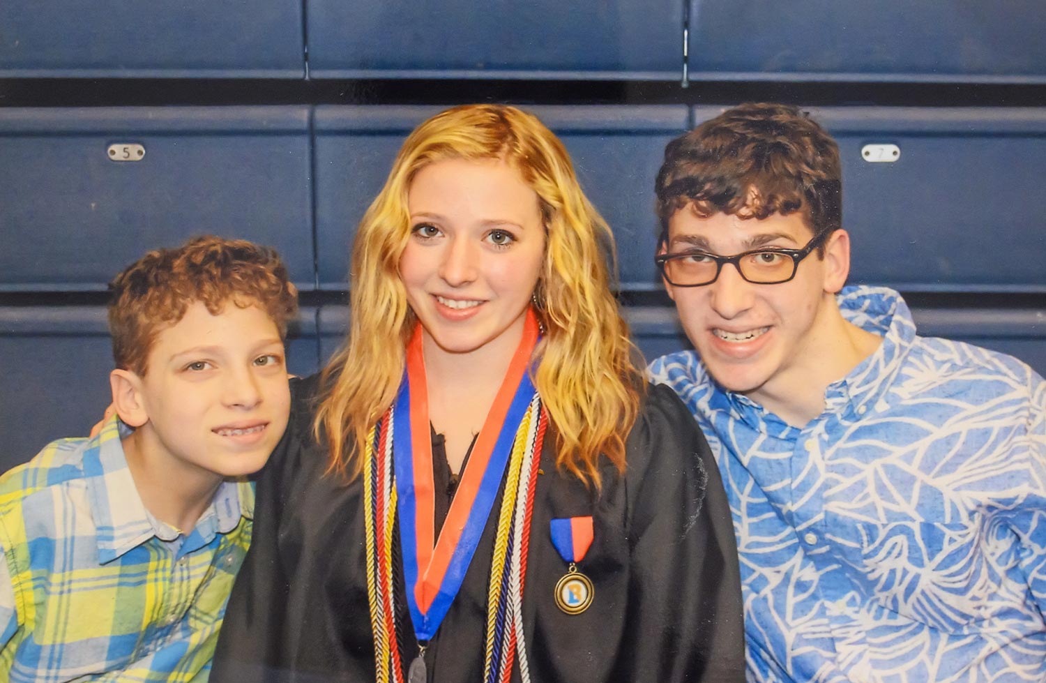 Danielle, Matthew and Christian Agostini photographed at Danielle's graduation ceremony