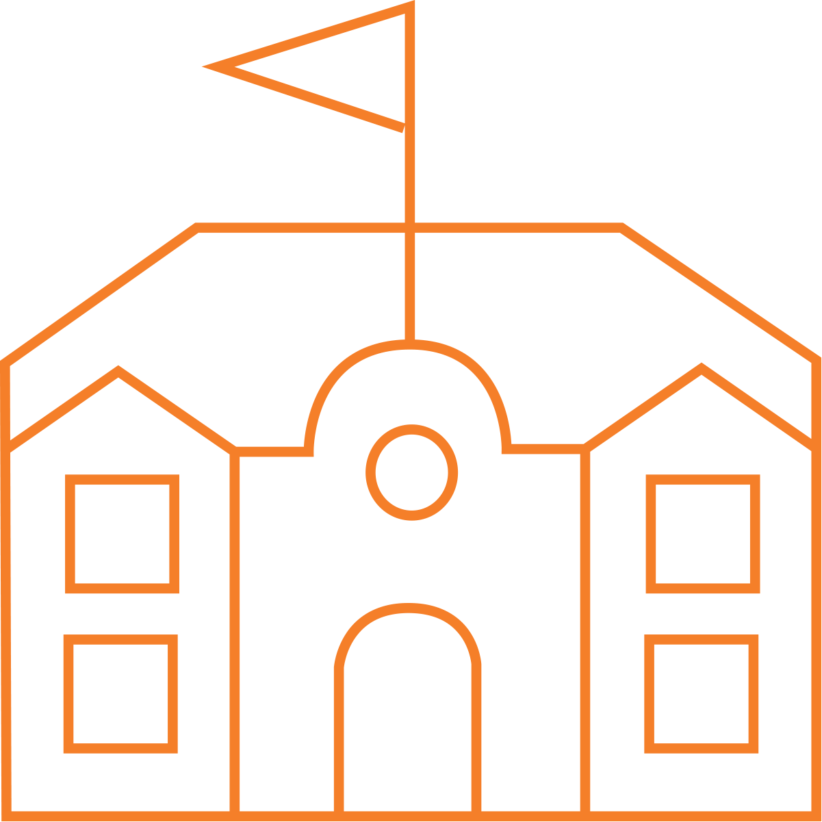 building with flag icon