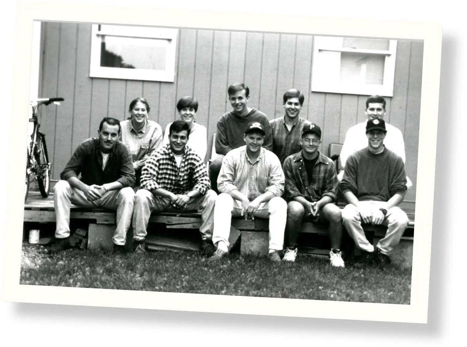 black and white photo of the Bucknell Emergency Services Team in 1993
