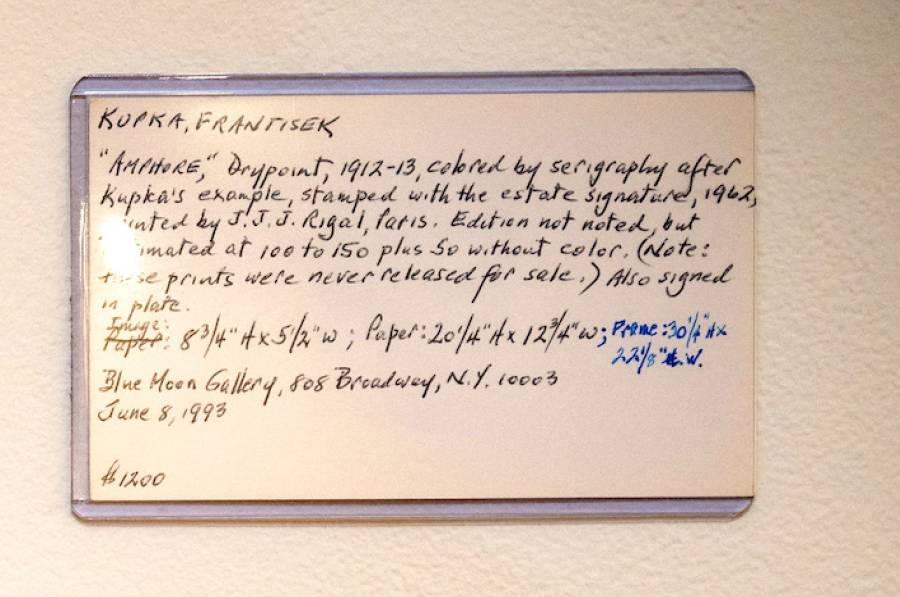 handwritten note on white paper from the Samek Art Museum