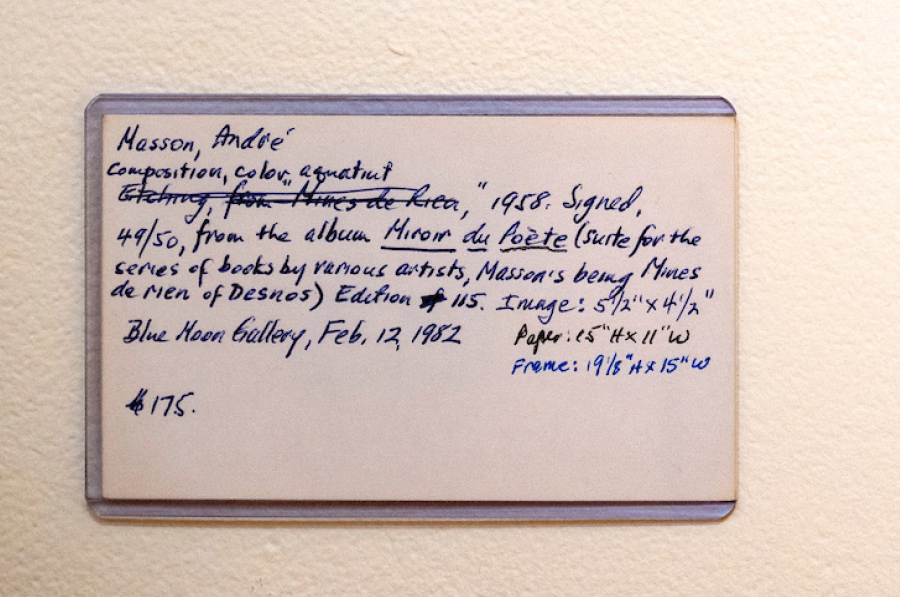 handwritten note on gray paper from the Samek Art Museum
