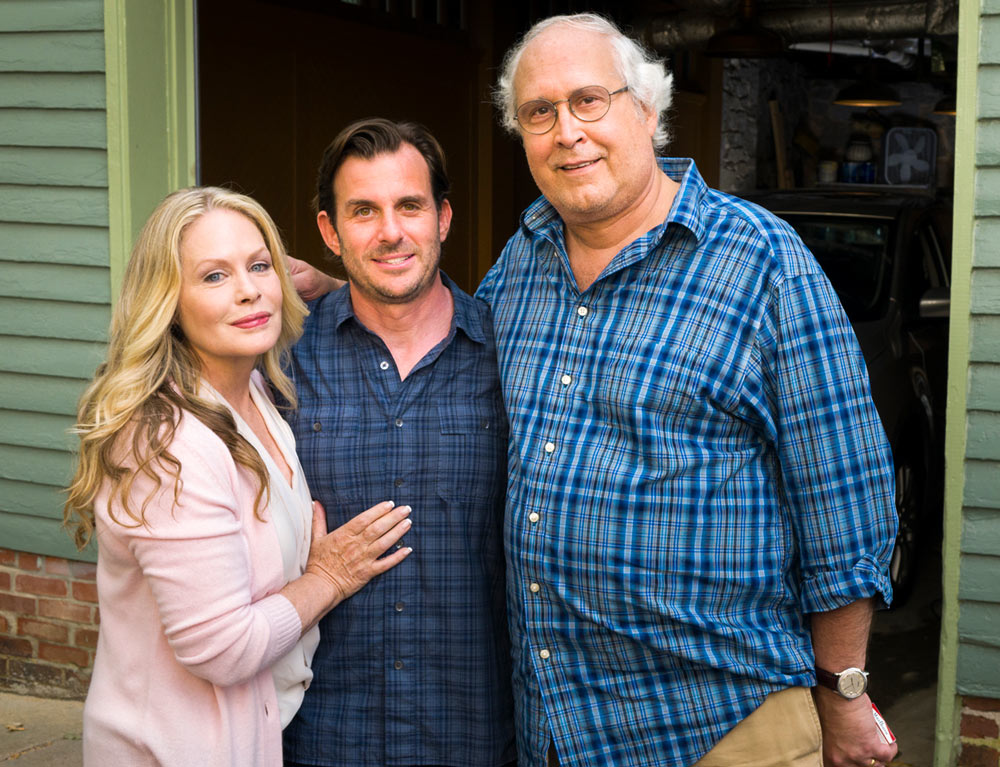 Bender with actors Beverly D’Angelo and Chevy Chase on the set of Vacation