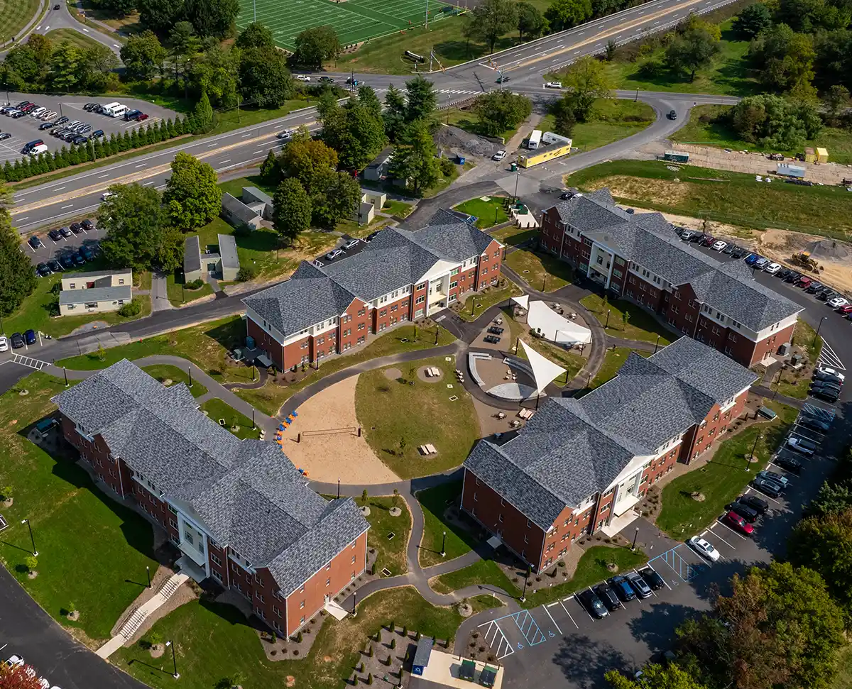 aerial view of the West Apartments at Bucknell
