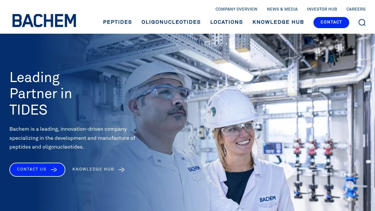 Screenshot of Bachem website